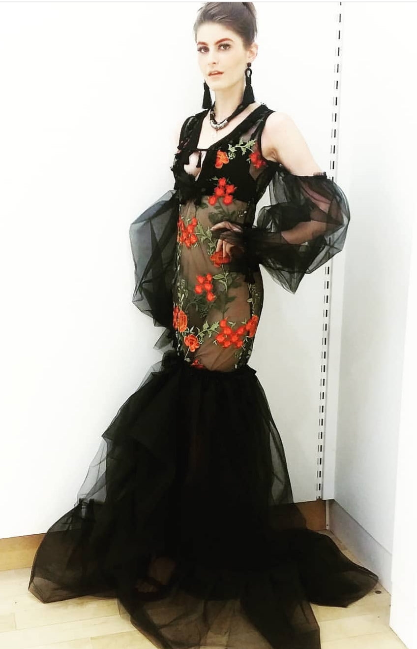 Vintage Floral Goth Gown